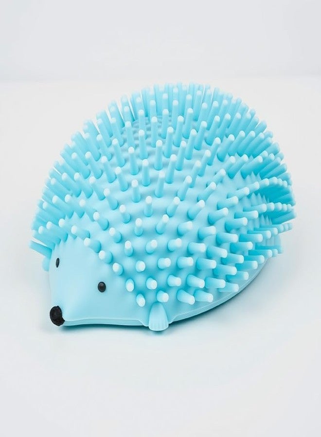 GNOLY فرشاة GNOLY لتخفيف الحكة على شكل قنفذ - أداة تنظيف ذاتية من المطاط الحراري للكلاب والقطط - شعيرات تدليك ناعمة تساعد على تقليل تساقط الشعر وتخفيف الحكة وتحسين عادات التنظيف (قطعة واحدة) (أزرق) - Image 1